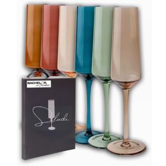 Saludi  Colored Champagne Flutes