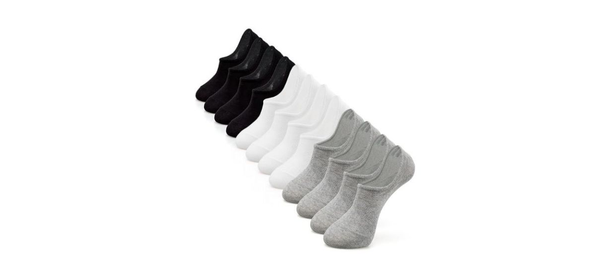 IDEGG No Show Socks in black, white and gray IDEGG No Show Socks in black, white and gray