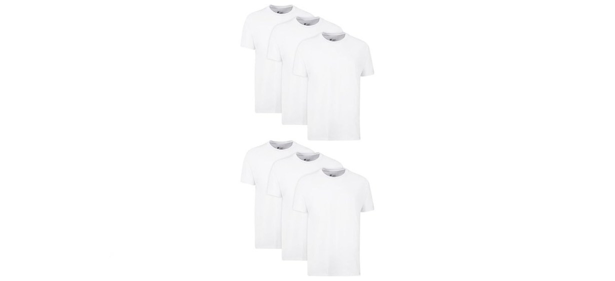 Hanes Mens Cotton, Moisture-wicking Crew Tee Undershirts, 6-Pack Hanes Mens Cotton, Moisture-wicking Crew Tee Undershirts, 6-Pack