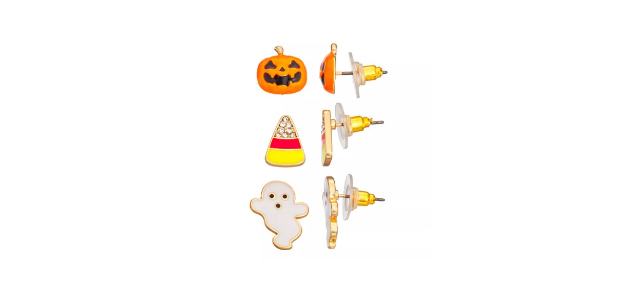 Best Pumpkin, Ghost and Candy Corn Earrings, Set of 3 Best Pumpkin, Ghost and Candy Corn Earrings, Set of 3