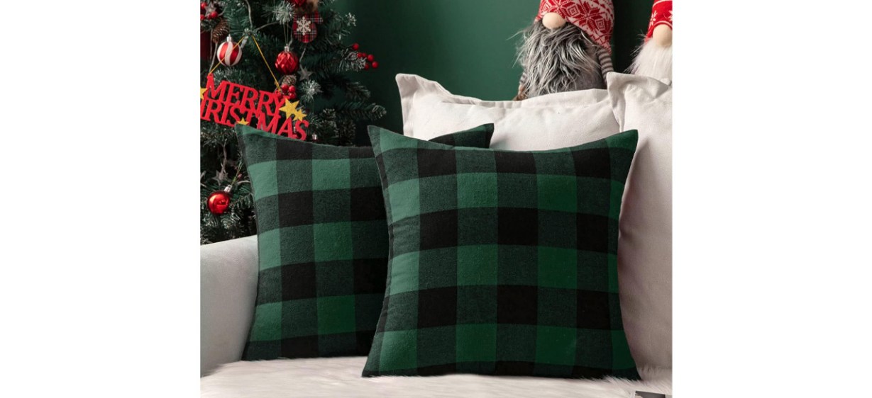 Best MIULEE Pack of 2 Christmas Buffalo Check Plaids Throw Pillow Covers