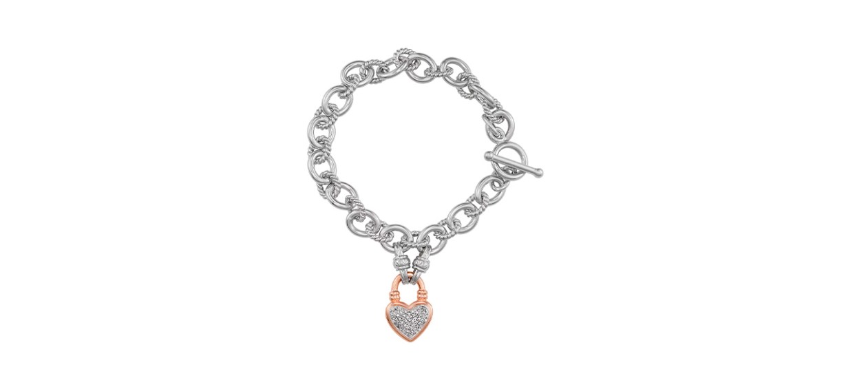 Best Sterling Silver One-quarter Carat Diamond Heart Toggle Bracelet Best Sterling Silver One-quarter Carat Diamond Heart Toggle Bracelet