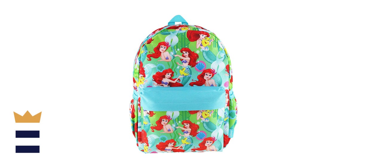 Disney's The Little Mermaid 16 inch All Over Print Deluxe Backpack With Laptop Compartment