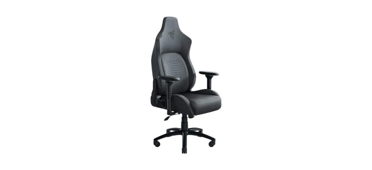 Razer Iskur Fabric Gaming Chair, black, on white background