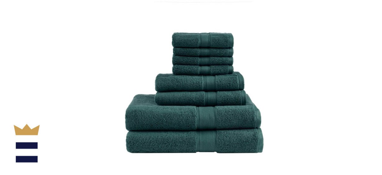 Madison Park signature solid 8-piece towel set in dark green