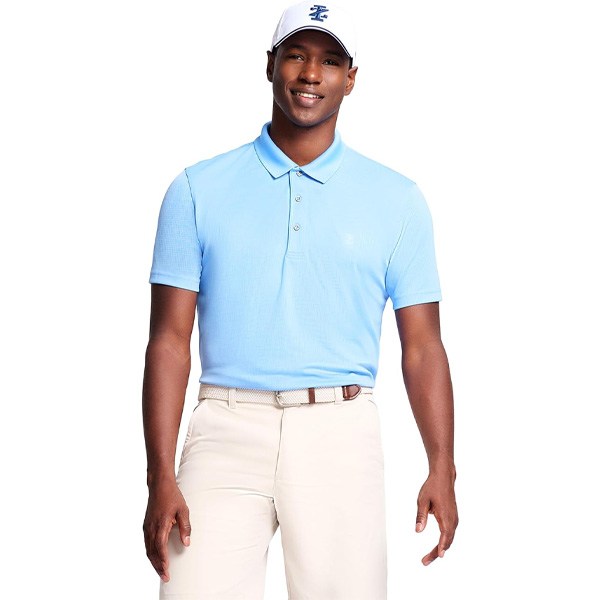 IZOD Men's Performance Golf Grid Short Sleeve Stretch Polo Shirt