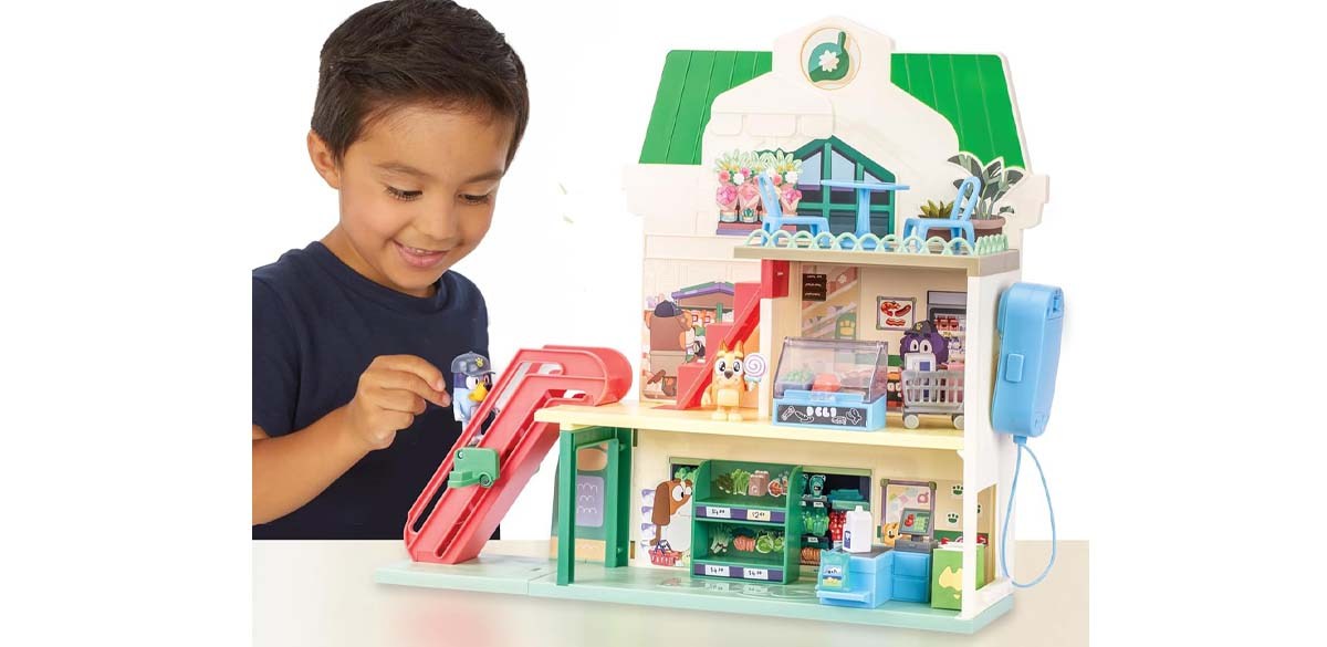 Bluey and Bingo Supermarket Playset with Escalator