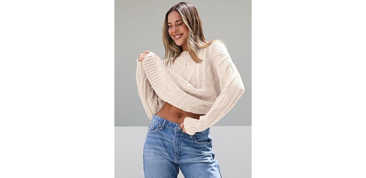 Trendy Queen Women's Oversized Cable-Kinit Sweater
