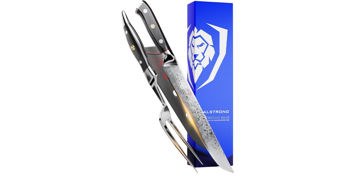Dalstrong Shogun Series Elite Carving Knife &amp; Fork Set