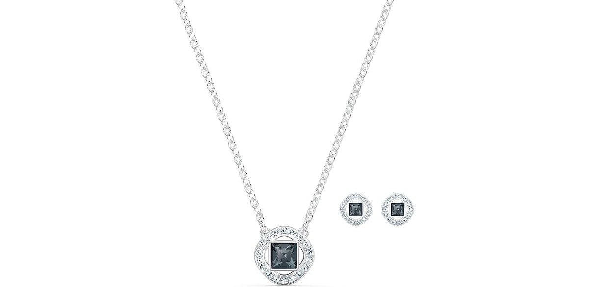 Swarovski Necklace Set with Mixed Metal Finish Chains