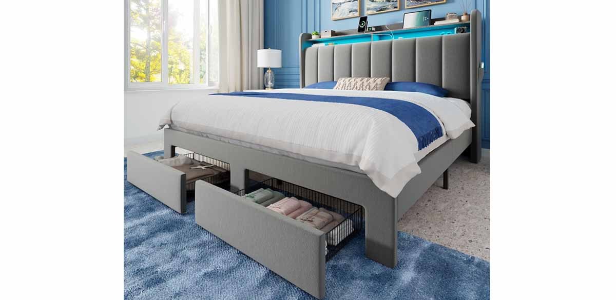 Allewie Velvet Vertical Tufted Full Size Upholstered Platform Bed Frame