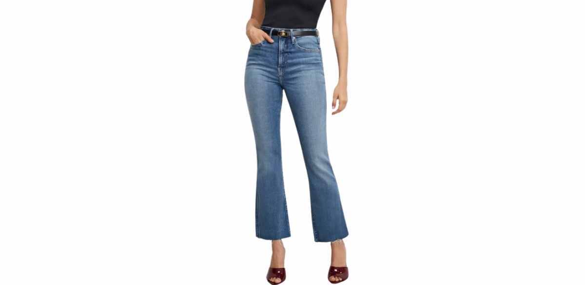 Good American Soft-Tech Good Standard Kick Flare Jeans