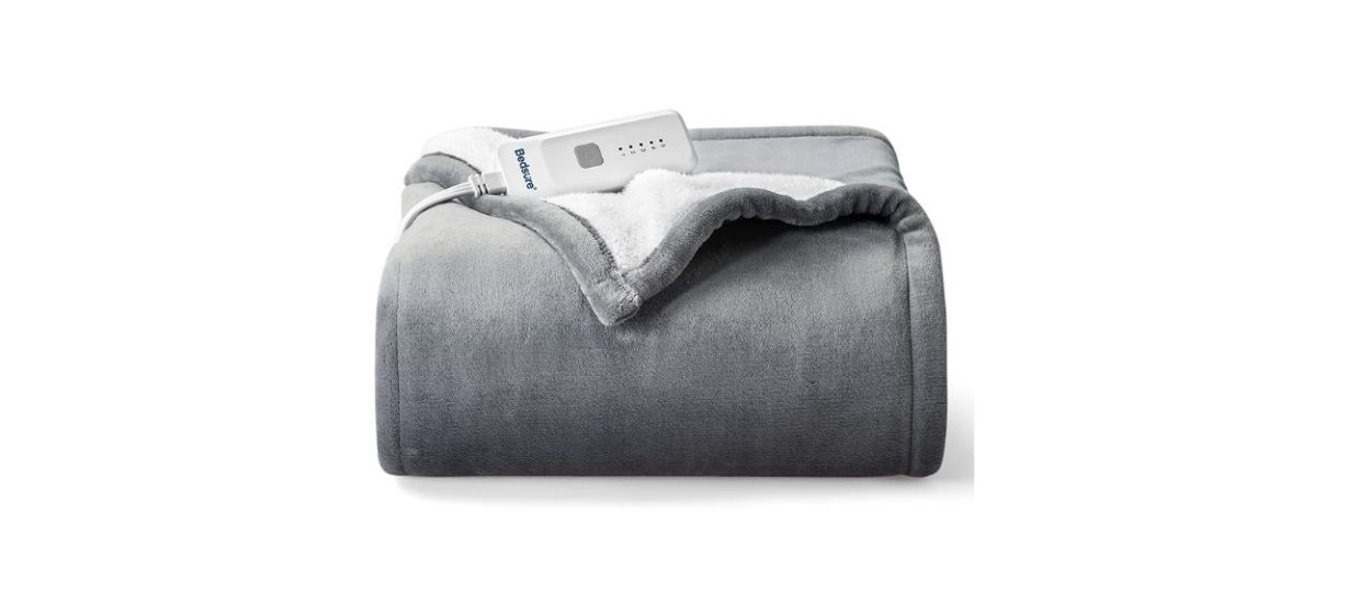 Bedsure Heated Throw in gray