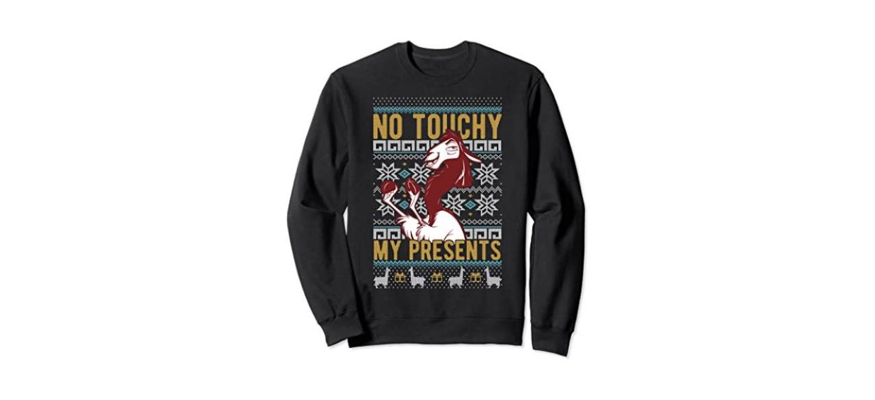 Disney Emperors New Groove Kuzco No Touchy Ugly Christmas sweatshirt
