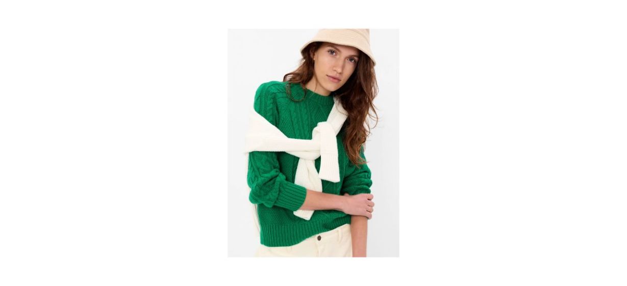 Best Gap Womens Cable-Knit Crewneck Sweater