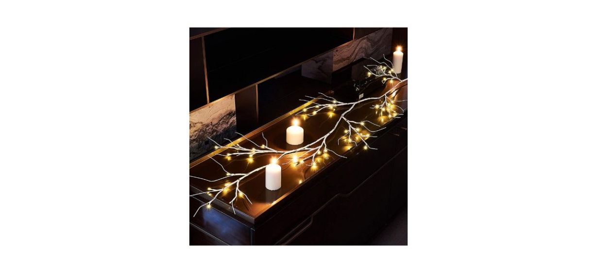 Best Hairui Birch Garland with Lights
