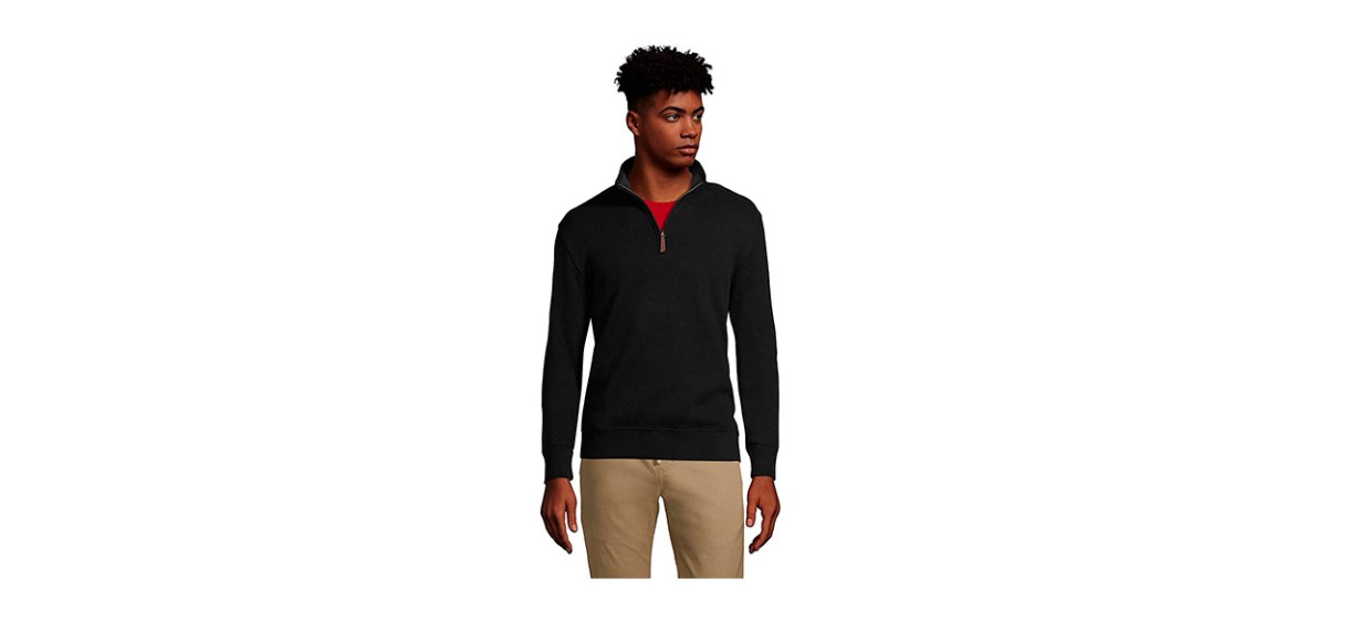 Best Lands' End Men's Bedford Rib Quarter-Zip Sweater