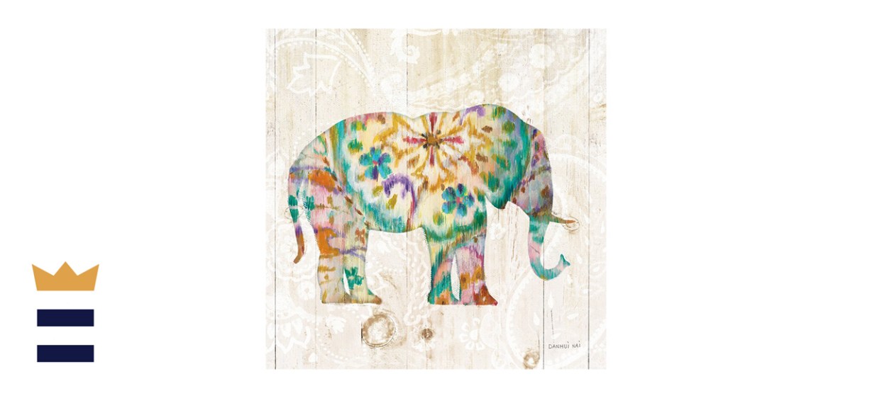 Bungalow Rose Boho Paisley Elephant I by Danhui Nai ― Unframed Graphic Art on Canvas