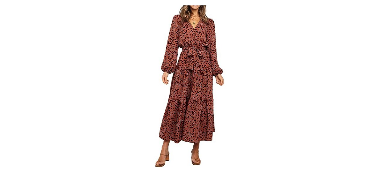 Prettygarden Women's Long Sleeve Ruffle Maxi Dress