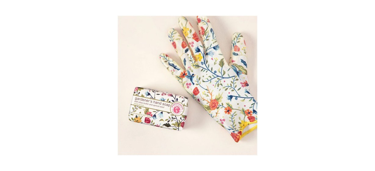 Floral-Printed Weeder Glove Spa Gift Set