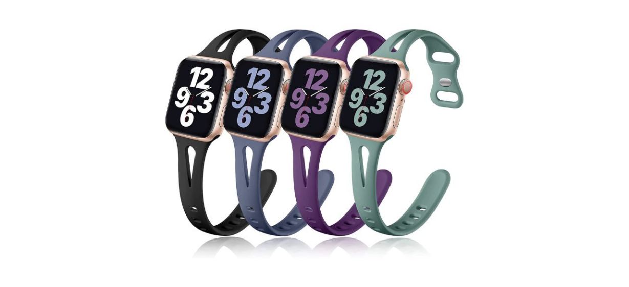 Getino Four-Pack Of Slim Silicone Apple Watch Sport Bands