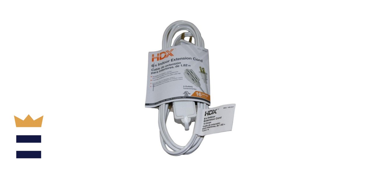 HDX 9 ft. 14 Gauge 15 Amps Indoor Medium Duty Extension Cord, Grey