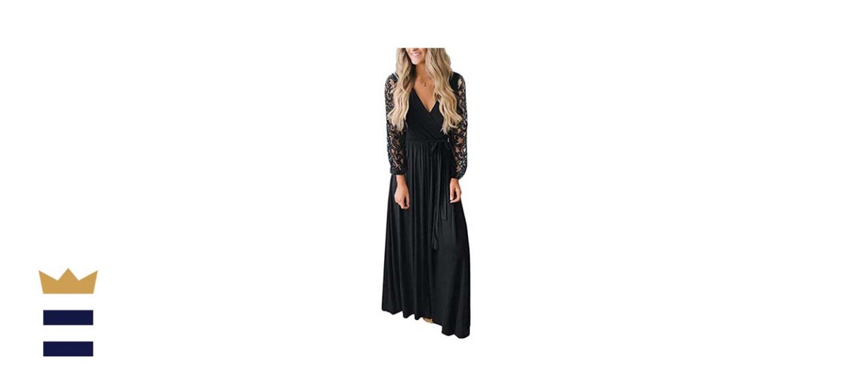 Kranda Vintage Floral Lace Long Sleeve Maxi Dress