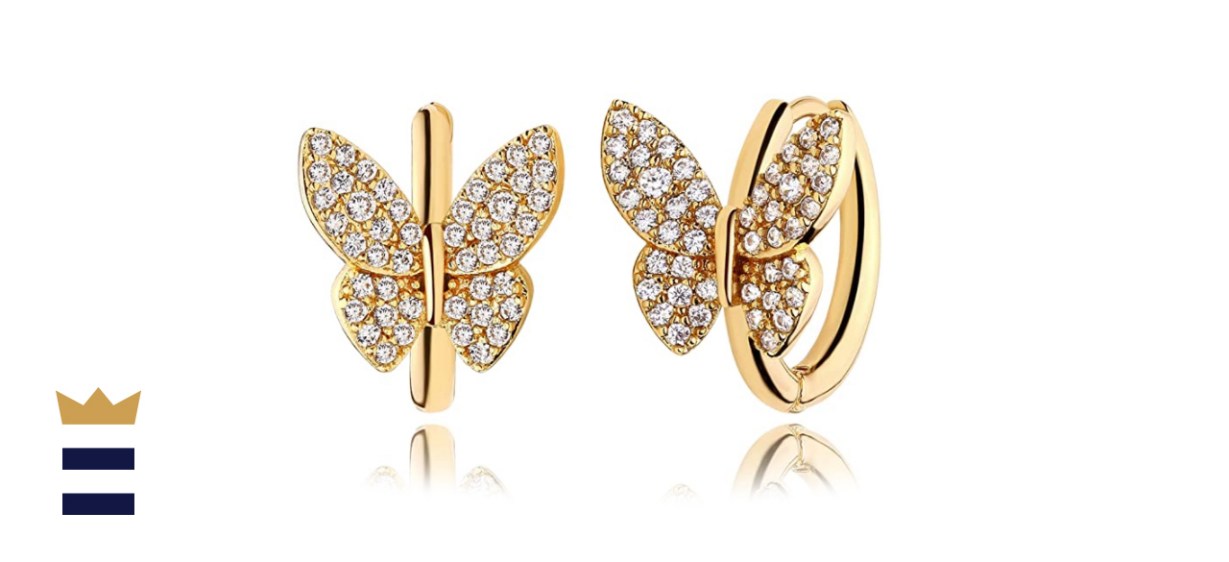 Mevecco 18K Gold Plated Huggie Earrings