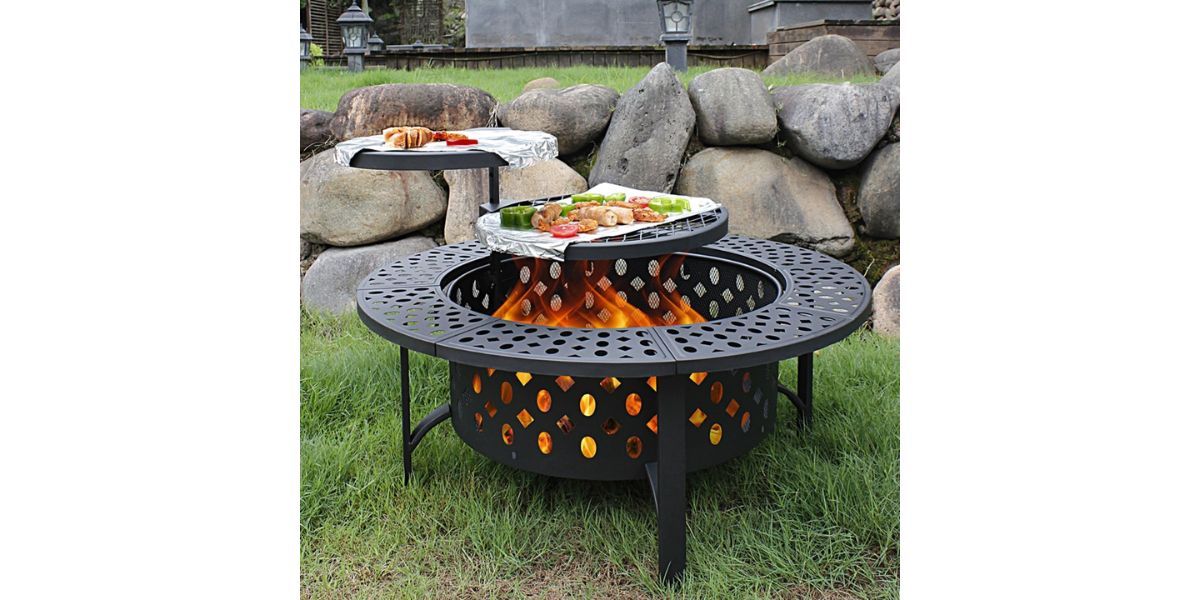OutVue 36 Inch Fire Pit with 2 Grills