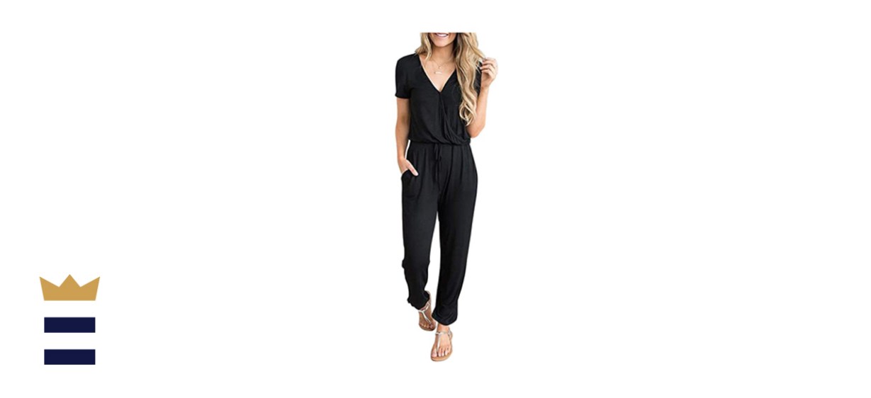 Pretty Garden Women's Wrap Drawstring Waist Jumpsuit