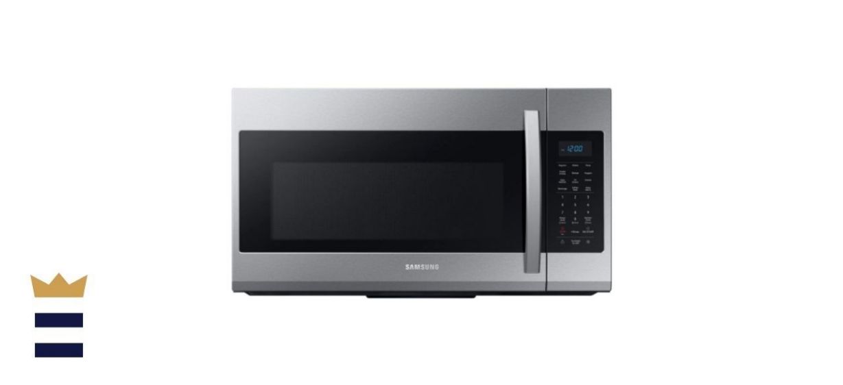 Samsung over-the-range microwave in fingerprint resistant stainless steel 
