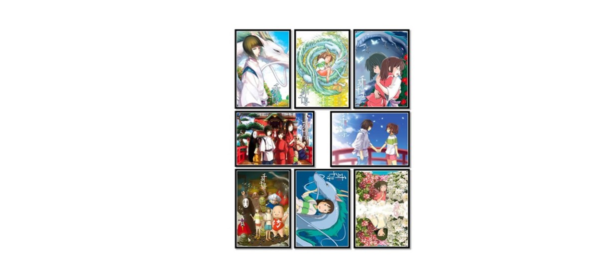 Spirited Away Poster Wall Decor Art Print Set of 8