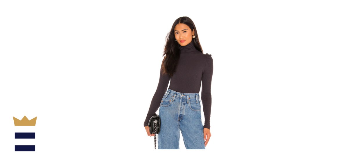 Sundry Puff Sleeve Turtleneck