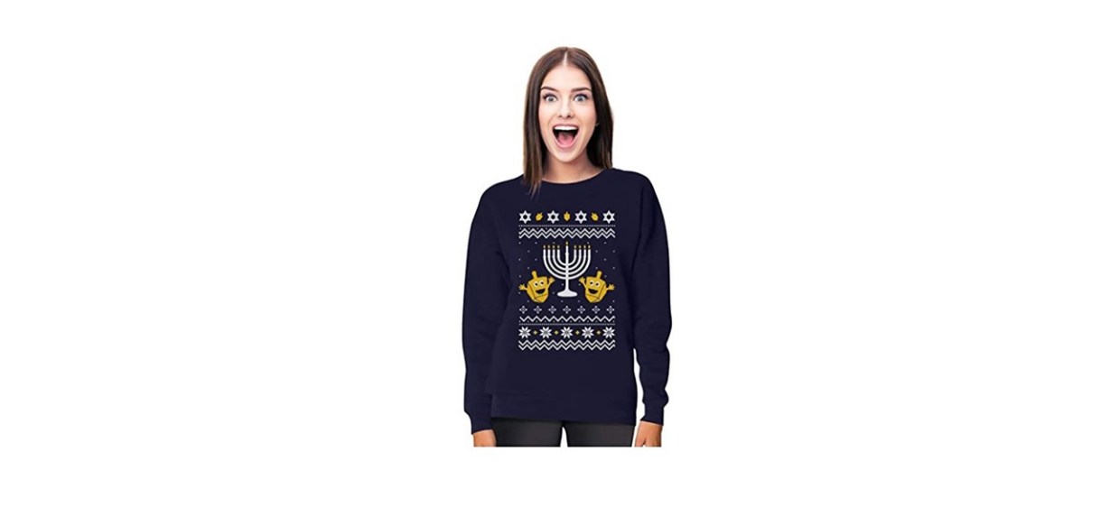 Tstars Funny Jewish Holidays Ugly Christmas Hanukkah Women's Sweatshirt