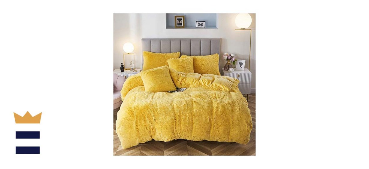 Uhamho Faux Fur Velvet Comforter Set