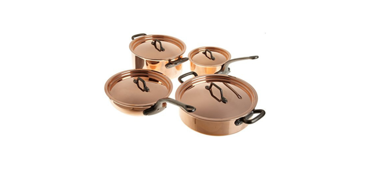 Csk Copper Nonstick Cookware Set - Oven-safe Multi-ply Ceramic Coating,  Ptfe & Pfoa-free, Stainless Steel Handle - Ideal For Stew, Boil, Fry, And  Saute - Compatible With All Stove Tops - Temu