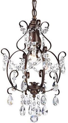 PAPAYA Bronze Crystal Mini Chandelier