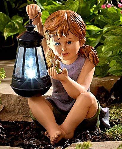 CT DISCOUNT STORE Solar Child With Fairy Statue