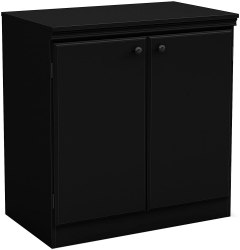 South Shore Small 2-Door Storage Cabinet with Adjustable Shelf, Pure Black