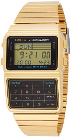 Casio Men's Gold Tone 25-Memory Calculator Databank Watch