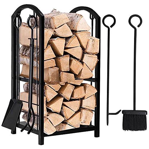 Amagabeli Garden and Home Heavy Duty Firewood Log Rack