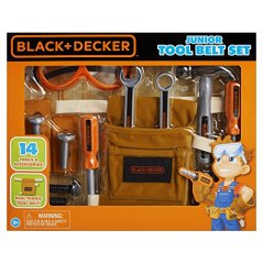 Jakk Pacific Black + Decker Junior 14 Piece Toy Tool Belt Set