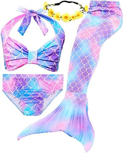 Camlinbo 3-Piece Girls Mermaid Swimsuit