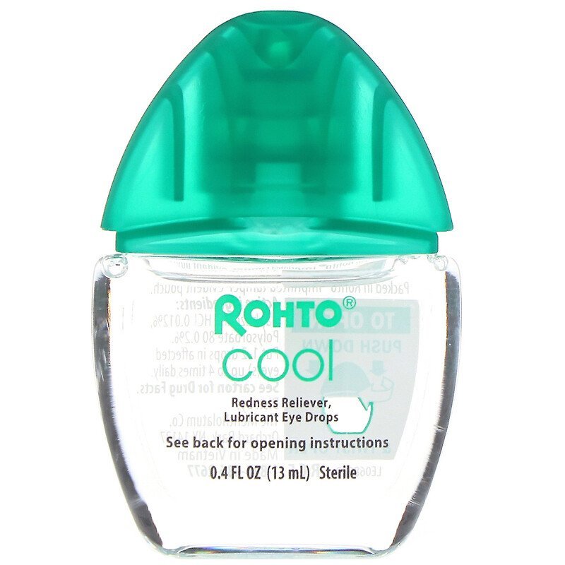 Rohto Cooling Eye Drops, Dual Action Redness + Dryness Relief