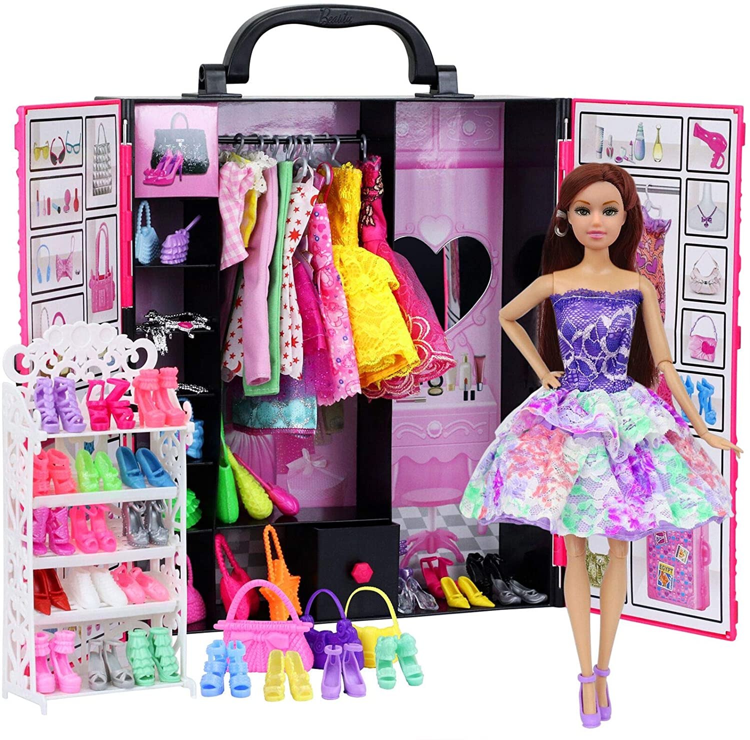 Ecore Fun Fashion Wardrobe for Doll Clothes and Accessories