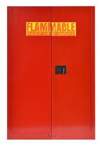 Sandusky Red Steel Paint and Ink Cabinet with Adjustable Shelves