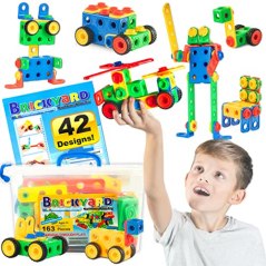 Brickyard Building Blocks 163-Piece STEM Toy Kit