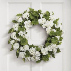 Grandin Road White Geranium Wreath